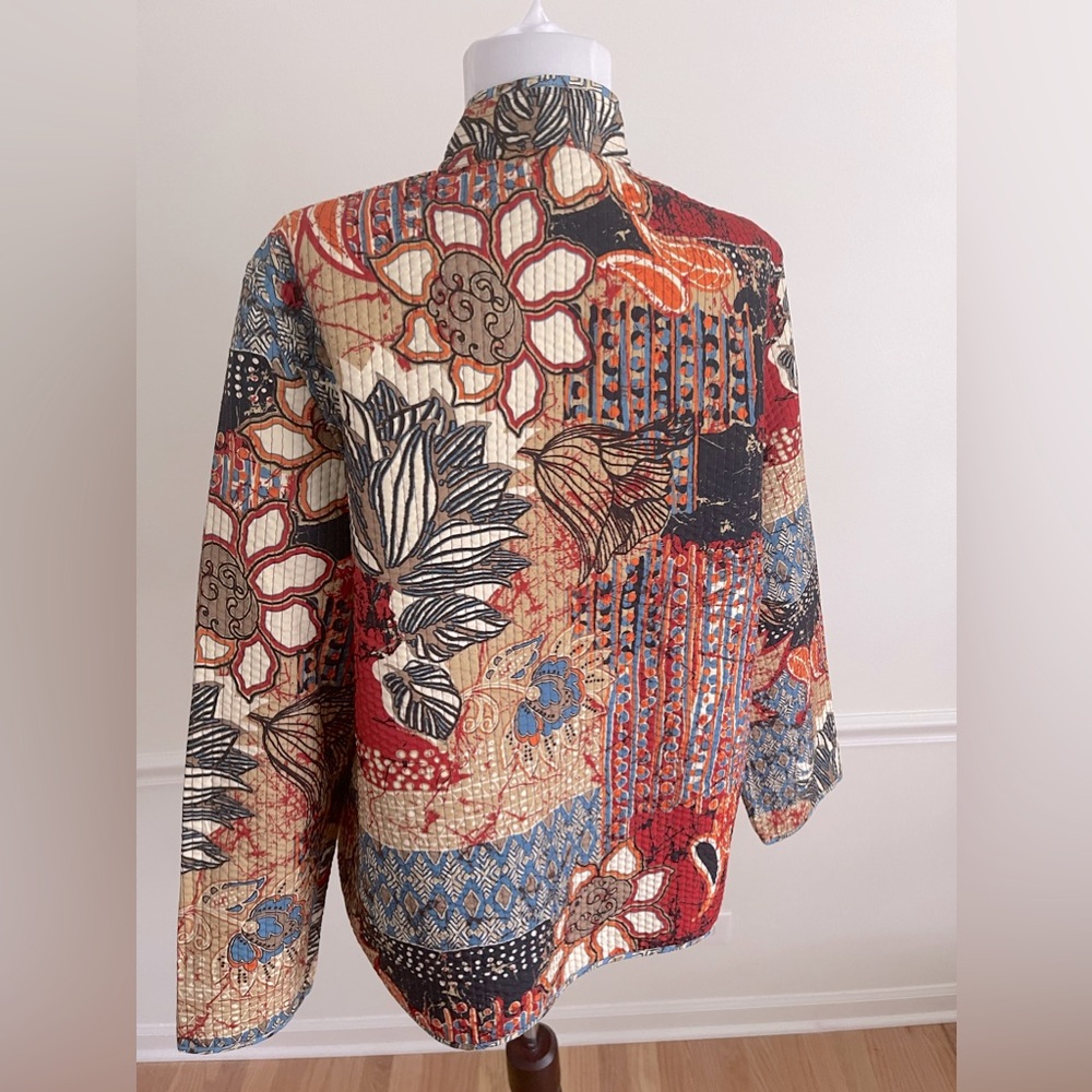 Quilted Jacket Patchwork Reversible Boho Printed … - image 3